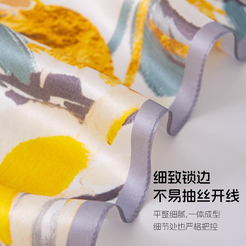Elegant Silk Scarf Women 53x53cm Pure Mulberry Square Neck Floral Print Lightweight Accessory