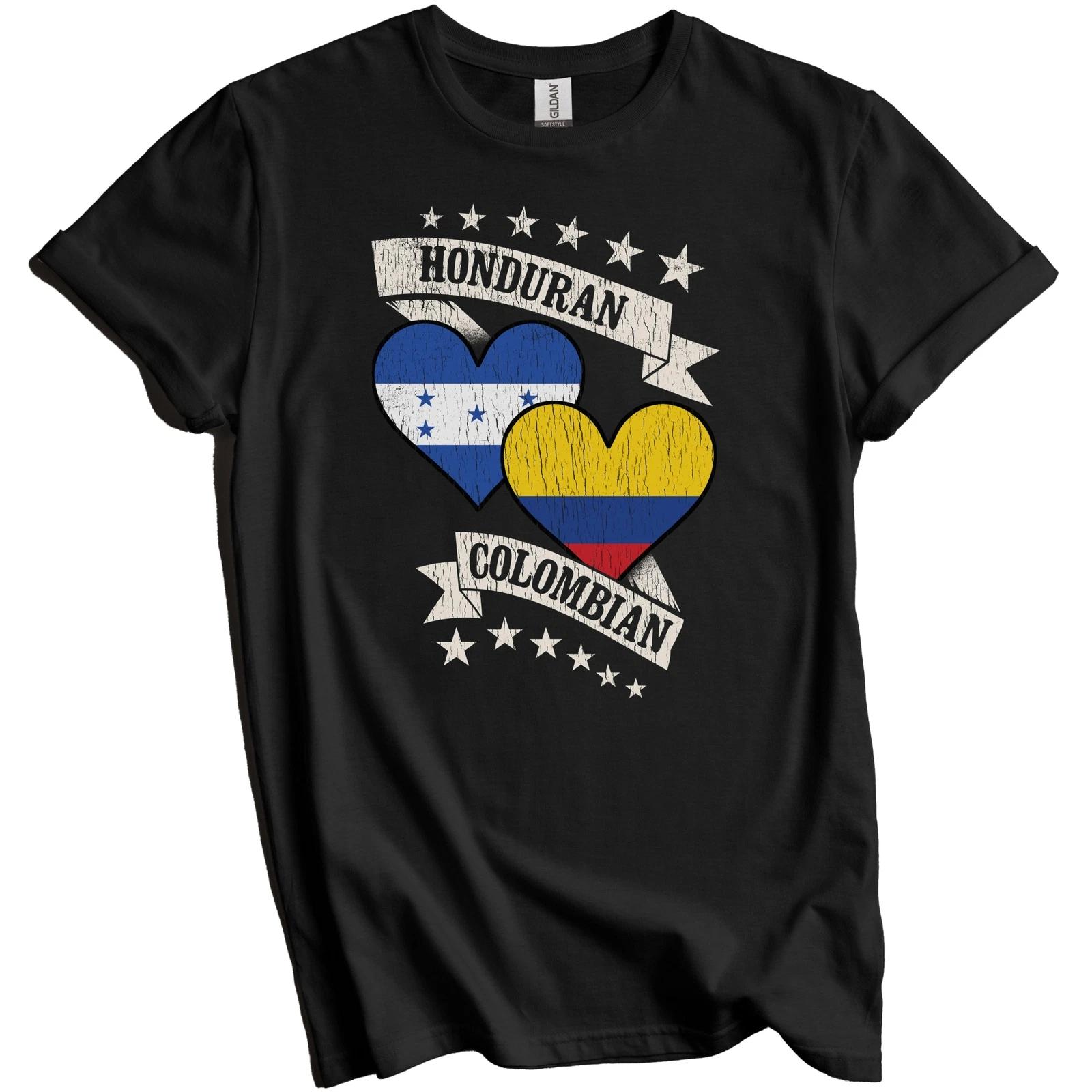 Honduran Colombian Heart Flags Honduras Colombia T-Shirt 2XL