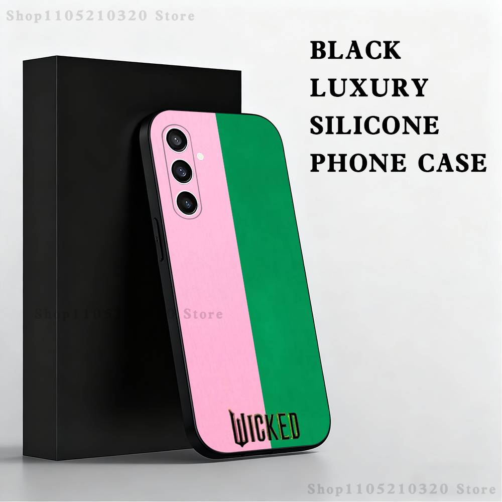 

W-Wicked Musical Green Pink Phone Case For Samsung S 25,24,23,22,30,21,10,9,Ultra,Plus,Lite,FE,4,5 G Black Soft Case SamsungS24Ultra 5G