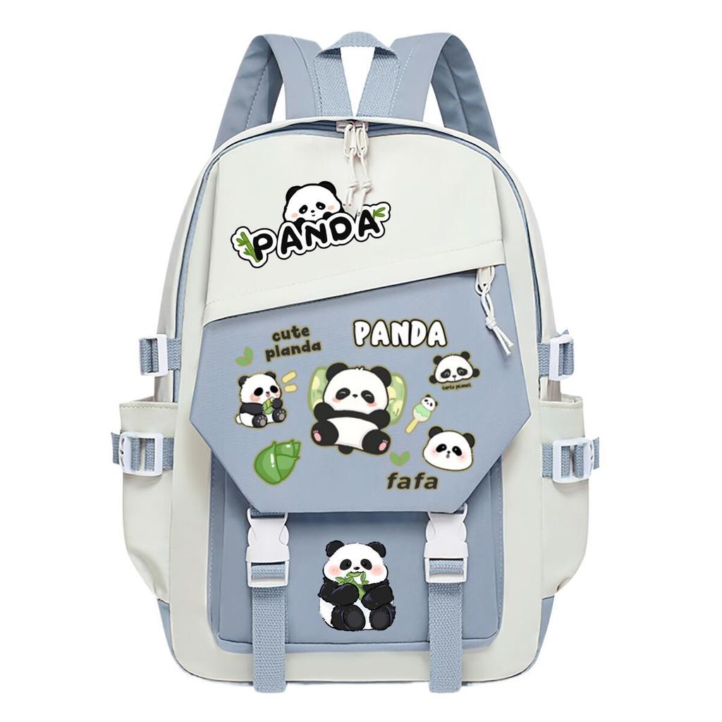 Panda Huahua Cartoon Printed Student Campus Backpack Casual Large Capacity School Bag