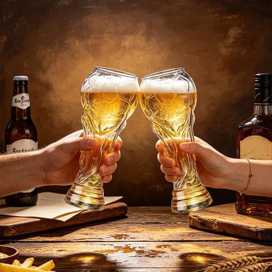 Trophy Beer Glass, High Borosilicate Glass Cup for Craft Beer, Large Capacity Soccer Trophy Mug, Bar Home Beer Cup Party Gift