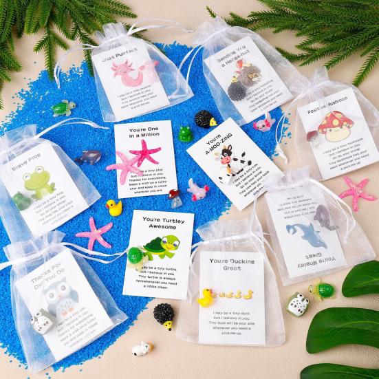Employee Appreciation Gifts Bulk for Coworkers Funny Resin Animals with Thank You Cards Inspirational Office Pocket Gifts