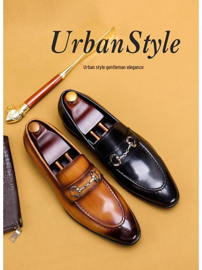 Pre-Sale: Men's Genuine Leather Pointed Toe Loafers - Business Casual Handmade Shoes