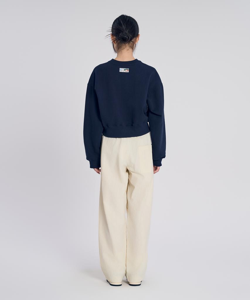 SLOW RECORD HOUSE Nylon One-Pleat Pants_Cream