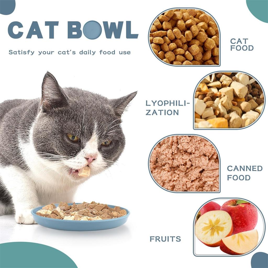5 Round Colors Feeding Bowl Cat Food Bowl Fatigue-free Bowls For Wet And Dry Food For Kittens And Short-legged Cats