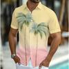 Camisa para Hombre con Palmera Estampado 3D Camisa de Botones Camisa Casual Camisa de Verano Manga Corta Ropa Diaria de Vacaciones