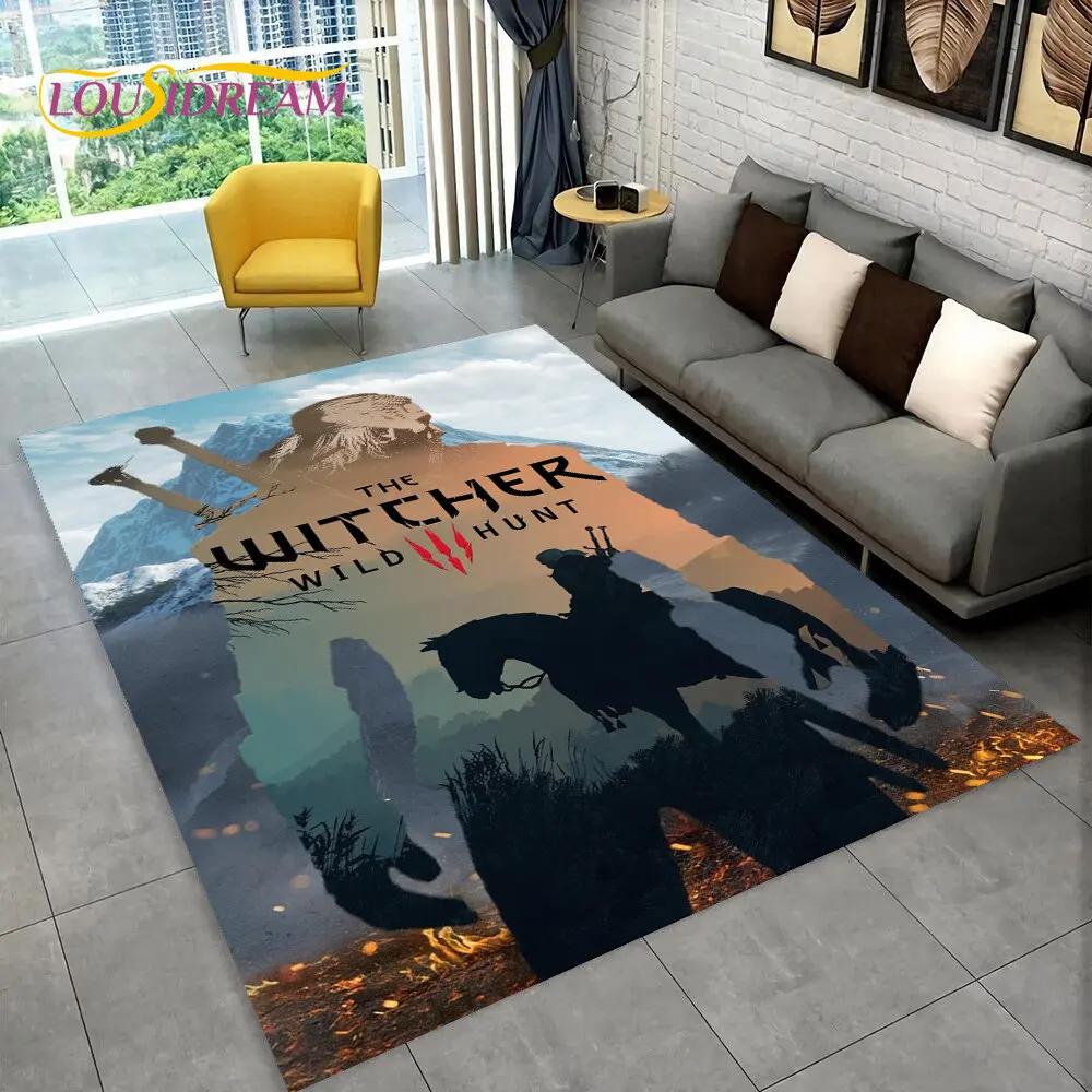 The W-Witcher Game Gamer Anime Area Rug,Carpet Rug for Home Living Room Children's Bedroom Sofa Doormat Decor,Non-slip Floor Mat