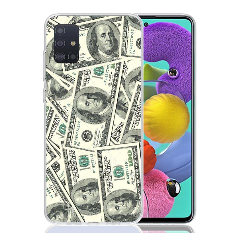 Banknote Dollar Cash Money Phone Case For Samsung Galaxy A52 A32 A22 A12 A02S A50S A30S A51 A31 AA71 Note 20 Ultra 10 S10 Plus G