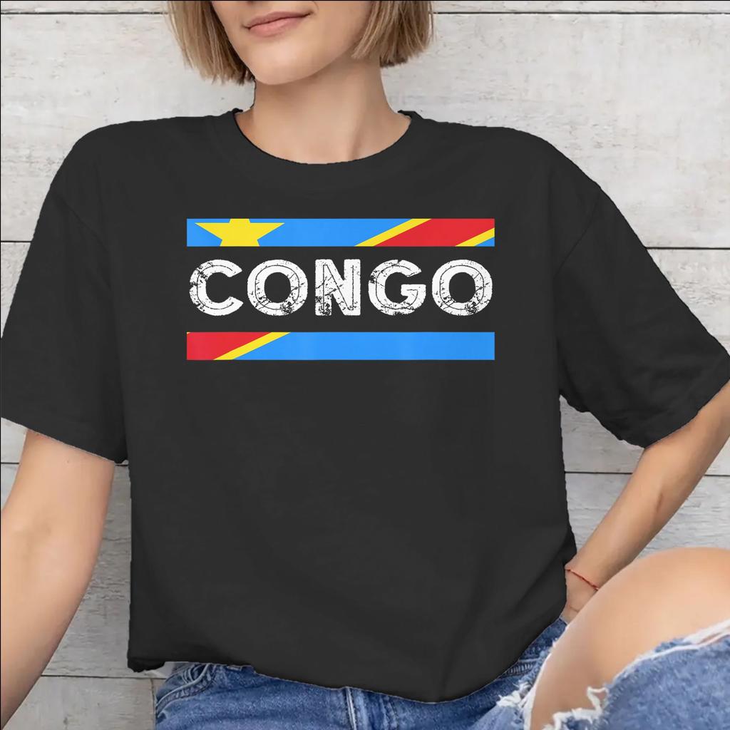 Republic Of Congo Congolese Flag Print T Shirt Unisex Unisex Cotton Tee Shirt Clothing