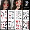 Halloween Makeup: Horror Scars, Fake Teeth, Little Tiger Teeth, and Blush Tattoo Stickers for Party Decoration