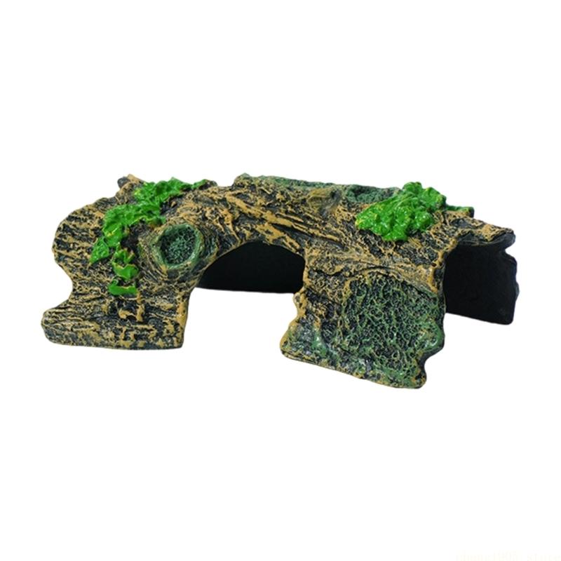 QX2E Fish Habitat Rock House Landscape Bark Art Craft Aquariums Cave Decorations