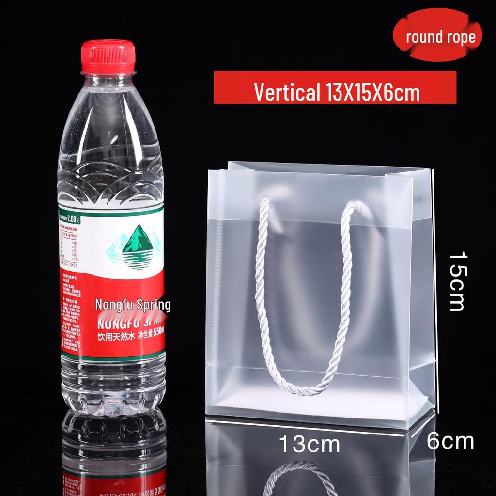 In Stock PVC Transparent Tote Bag, Frosted PP Plastic Gift/Souvenir Packaging, Wedding Candy Bag