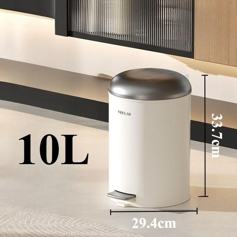 

Round Pedal Trash Can Stainless Steel Wastebin with Lid Buckets of Modern Garbage for Kitchens Large Bathroom Garbage Bins