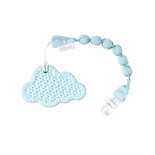 10mois Baby Gift Gift Set Fluffy Gauze 6-layer Gauze Baby Sleeper 100% Cotton White Length 58cm Newborn ~ 3 Years Old + Teether Teething Blue