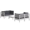 5 Piece Garden Lounge Set with Anthracite Cushions Pine Wood