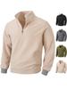 European & American Slim Fit Stand Collar Zipper Pullover for Men's Autumn & Winter Casual Wear