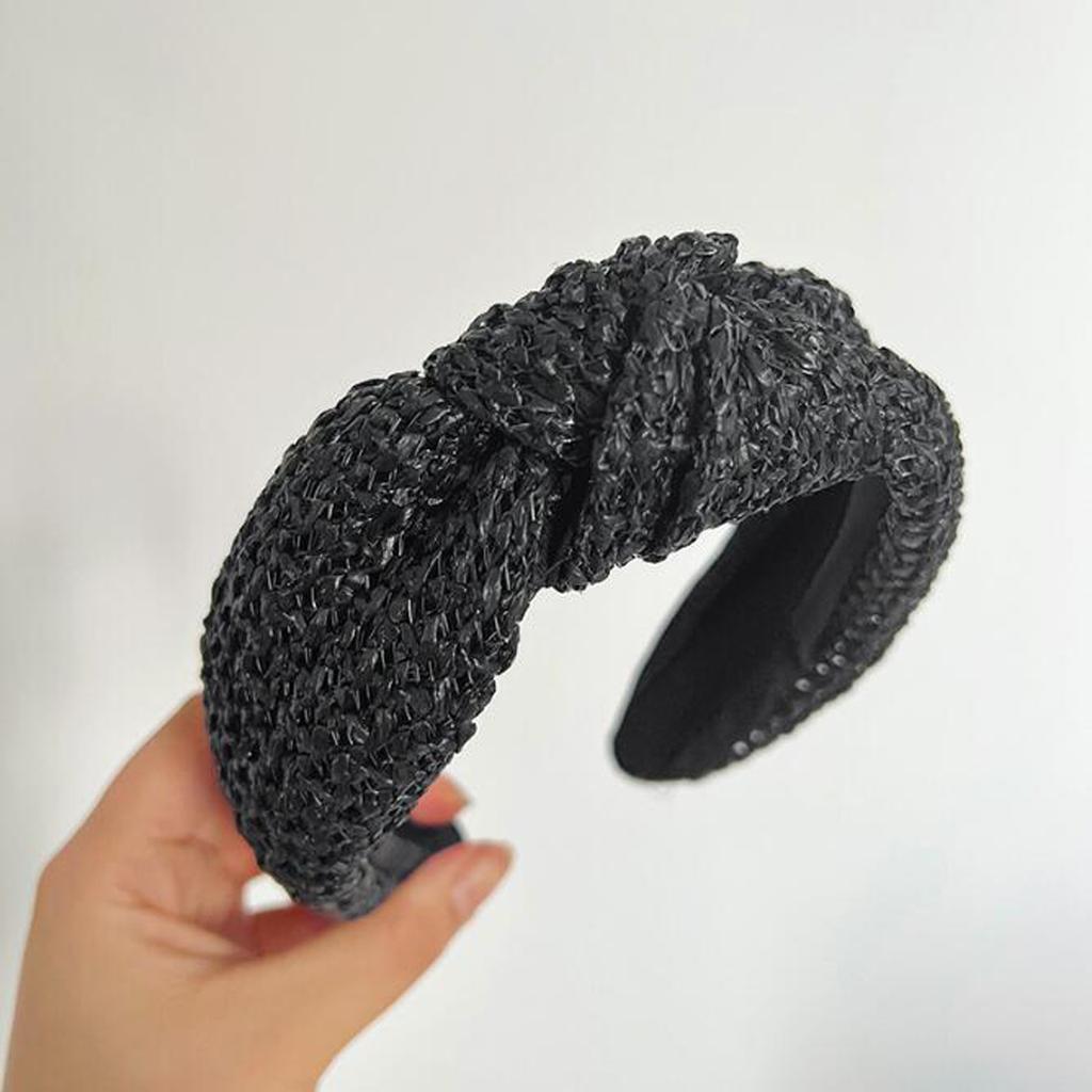 PROLY New Fashion Headband For Women Wide Side Knitted Hairband Autumn Winter Colorful Turban Center Knot Headwear