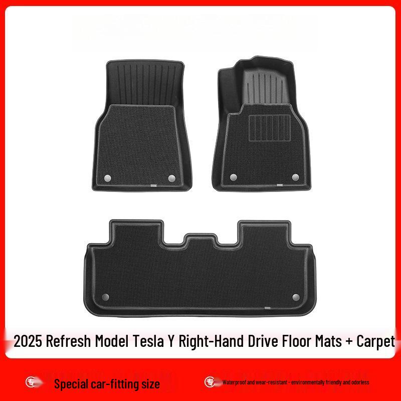 TPE Trunk Backrest Pad & Floor Mats for 2025 Tesla Model Y Facelift