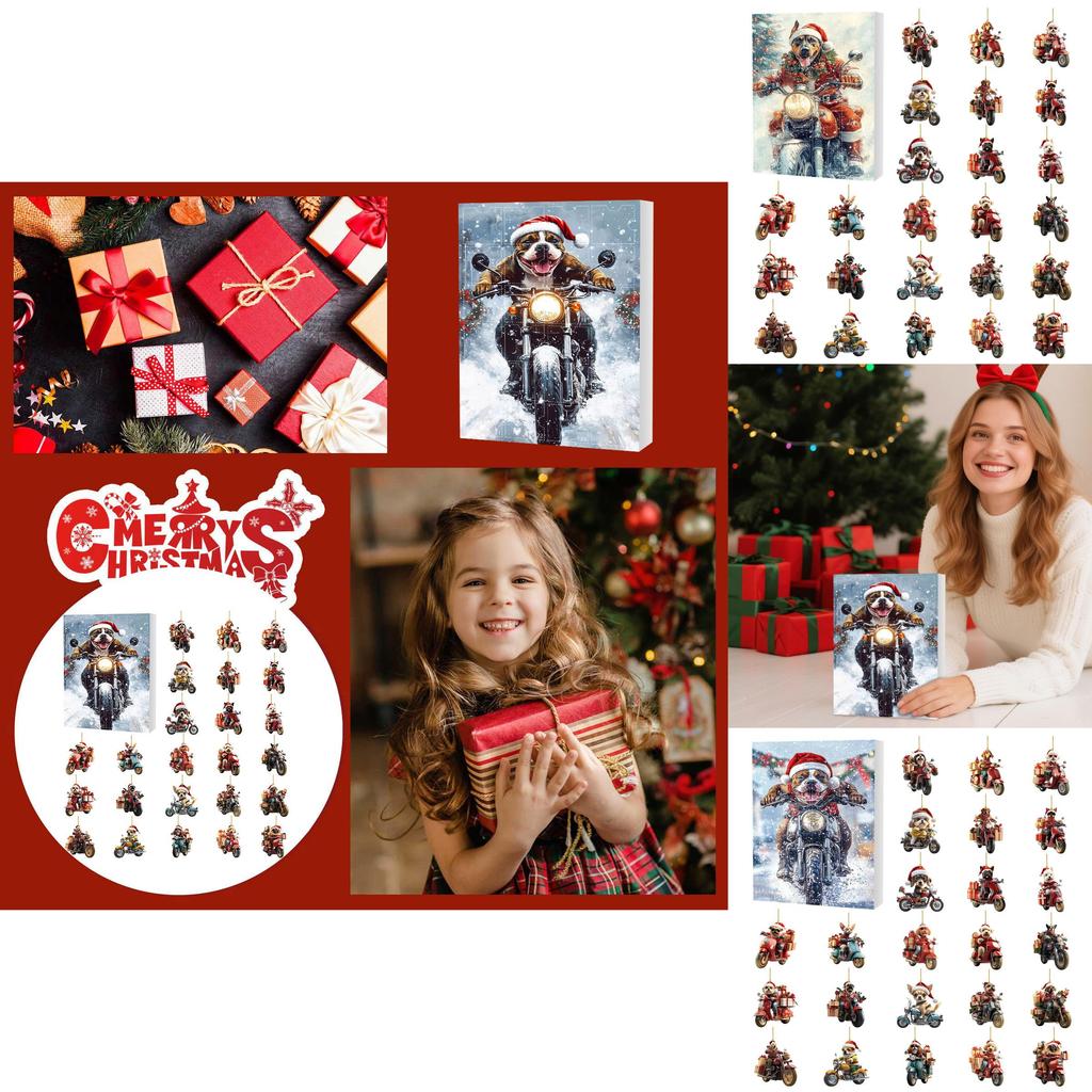 Christmas Dog Decor Advent Calendar With Acrylic Components For Festive Holiday Celebration