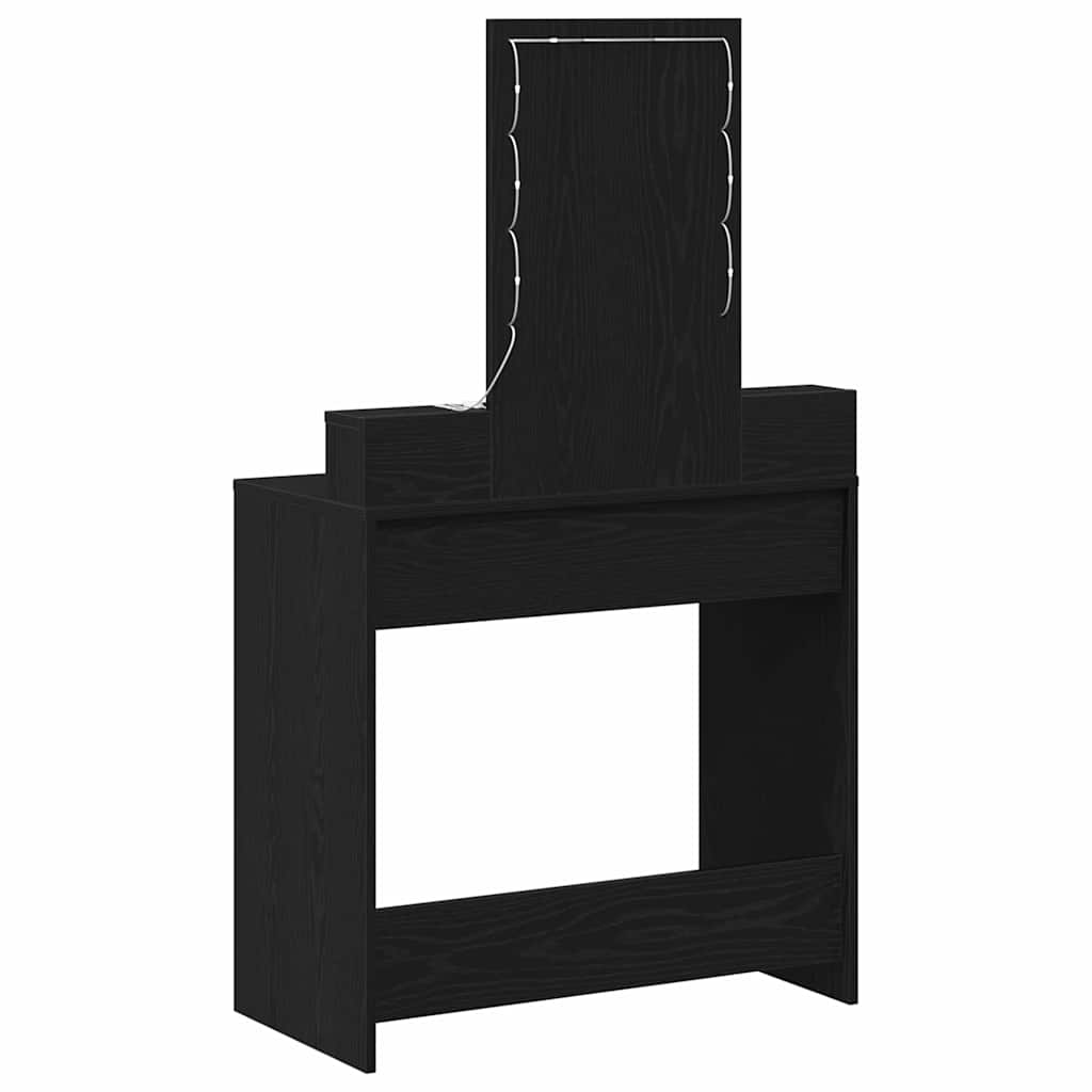 Makeup Table with Mirror Black 79 x 41 x 140 cm Engineered Wood