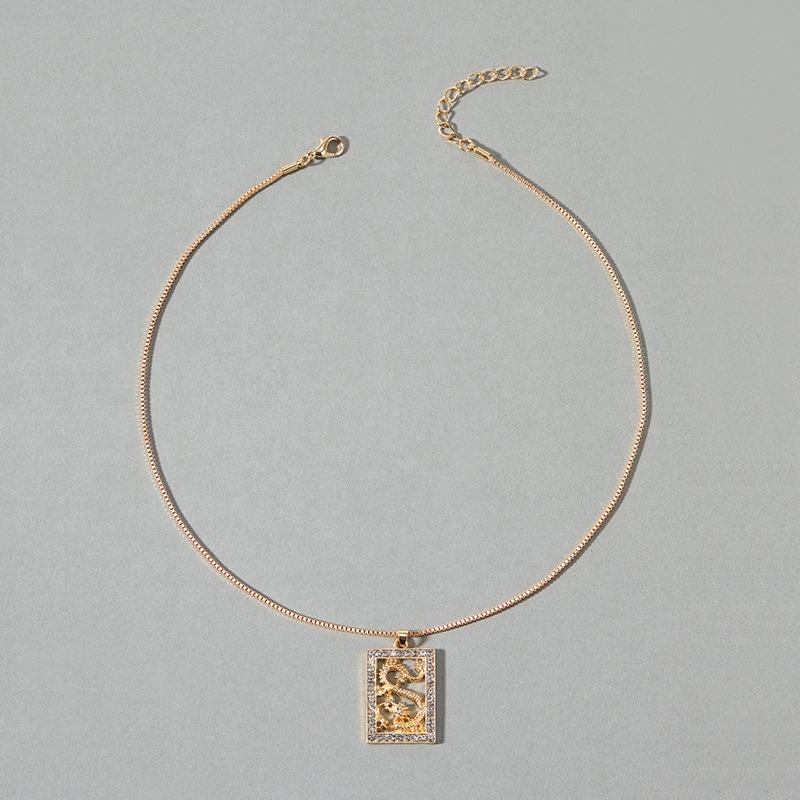 Metal Pendant Jewelry New Exaggerated Niche Light Luxury Necklace Alloy Diamond Collarbone Chain Women