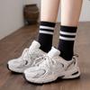 Striped Two Bar Fashion Cotton Female Socks Casual Hosiery Middle Tube Hosiery Korean Style Socks