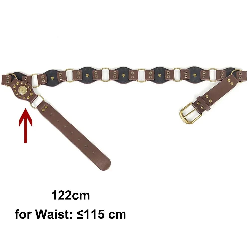 Grommet PU Leather Waist Belt Vintage Rivet Gothic Steampunk Waist Cinch Belt Wide y2k Waistband Female Jeans