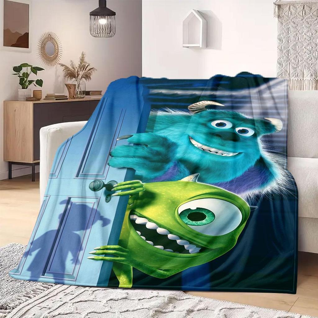 Monster Print Flannel Blanket for Sofas Beds Bedrooms Chairs Travel Picnics Cartoon Home Decor Various Sizes Available New