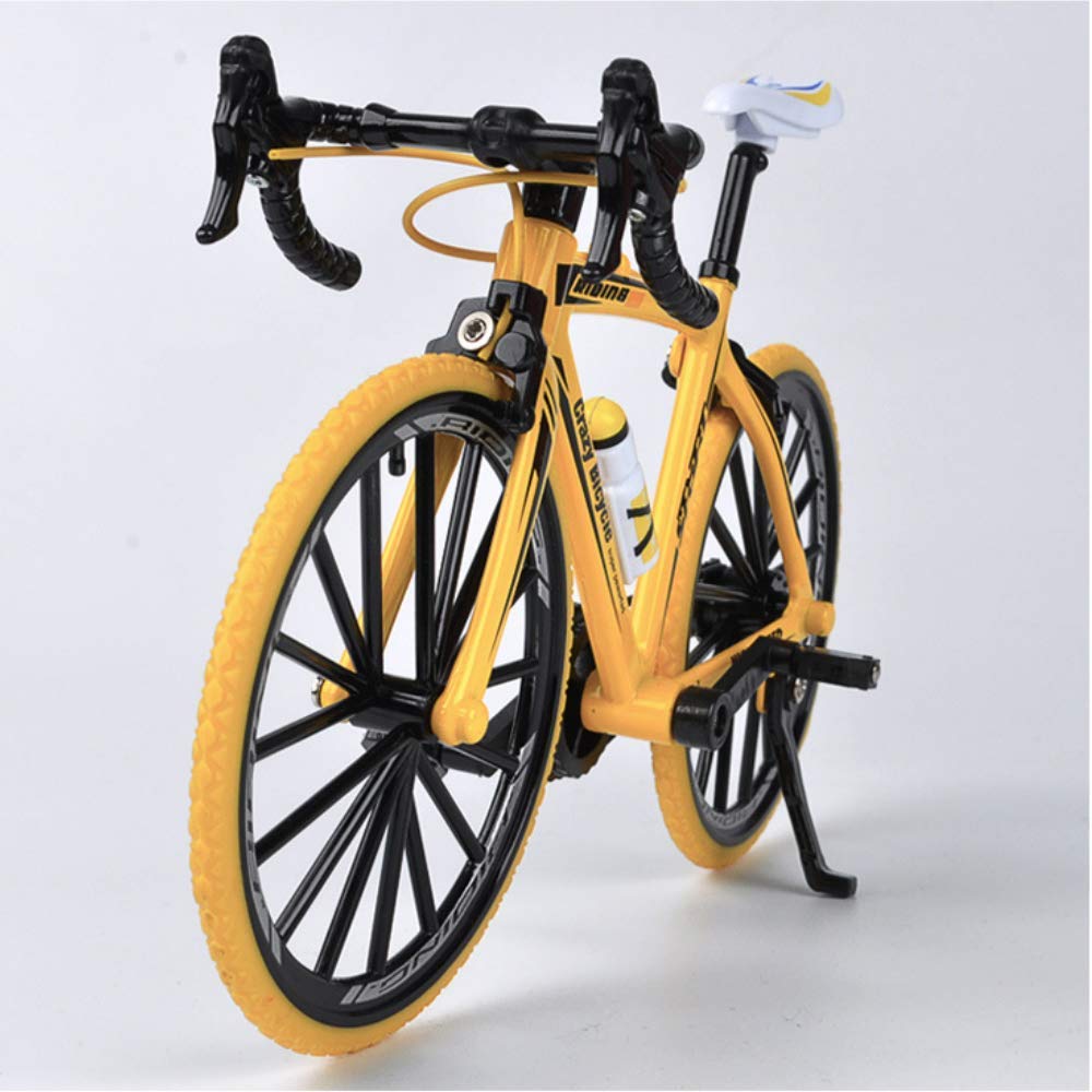 MORYTRADE Bicycle Toy Road Bike Model Diecast Car Road Racer Assembly Type Yellow