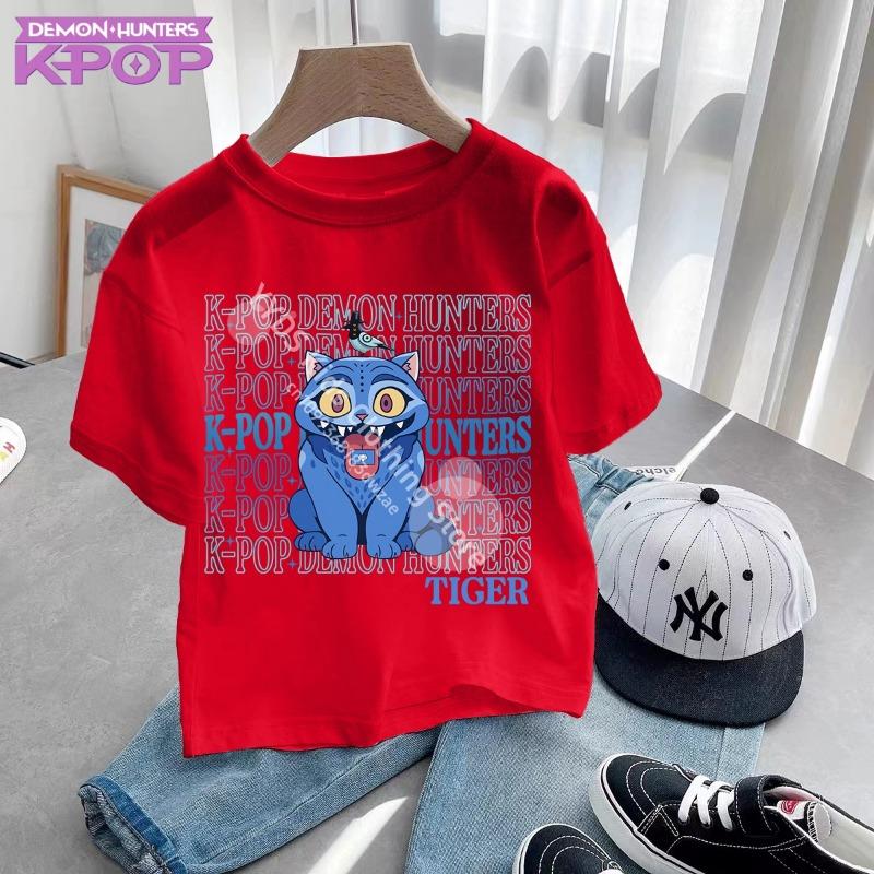 Cute Cartoon Saja Boys T-shirts Boys Girls Short Sleeve T-shirt Tops Anime Kpop Demon Hunters T Shirt Gifts Children's Clothing