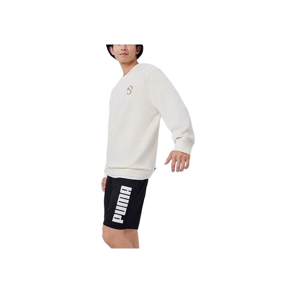 Puma Better Sportswear Solid Color Casual Crew Neck Long Sleeve Sweatshirt Men Sweatshirt Cotton-Linen-Natural 686327-99