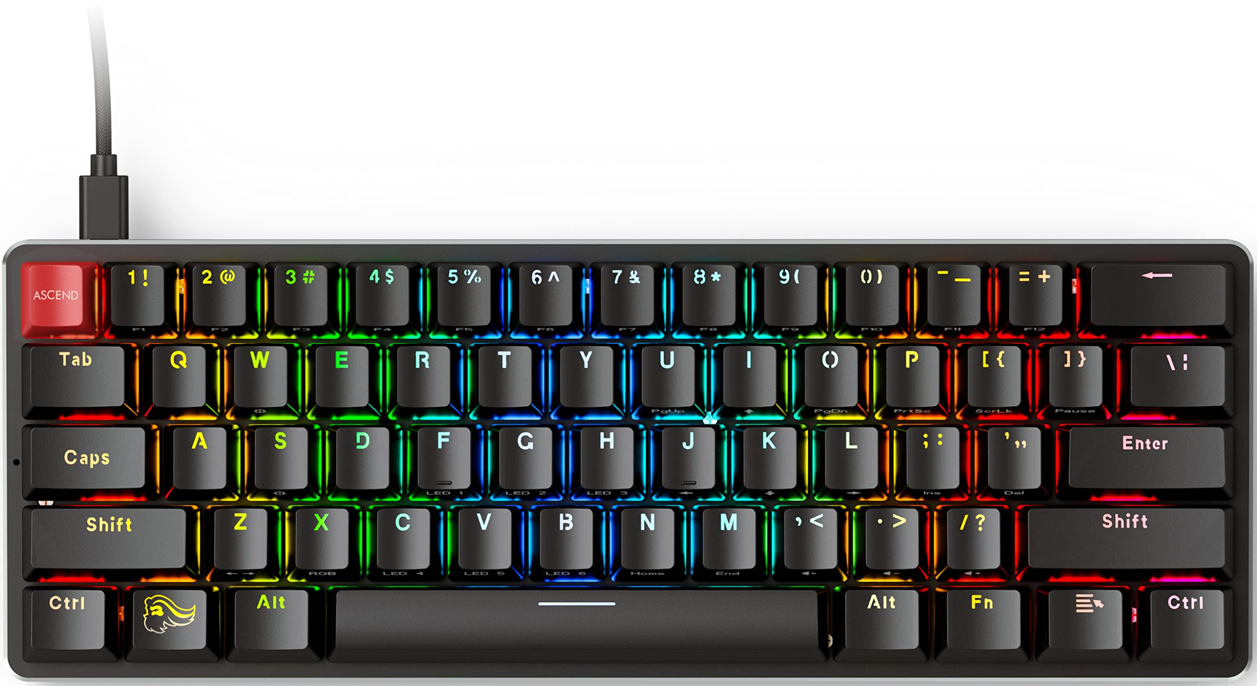 

Glorious GMMK1 Keyboard Wired Compact LED Backlit English Layout Illuminated RGB Gaming Keyboard USB Mechanical Keyboard Gaming 60% Type-c (61 Keys) чорний