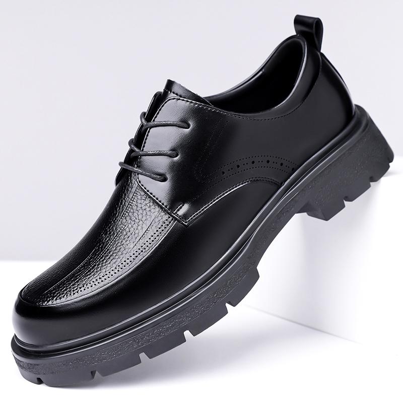 Fashion Stylish Casual Men's Shoes New Arrival Lace Up Oxford Shoes Soft Simple Formal Dress Footwear Thick Bottom Male Business Shoes