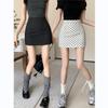 Sweet and Spicy Girl Apricot Polka Dot Midi Skirt, Women's New Summer Casual Versatile Skirt, Hip Hugging Skirt, A-line Short Skirt