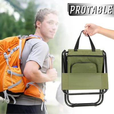 Portable Ice Chair Cooling Seat Ice Stool Foldable Insulated Ice Pack Stool with Dual-shoulder Straps Perfect for Fishing