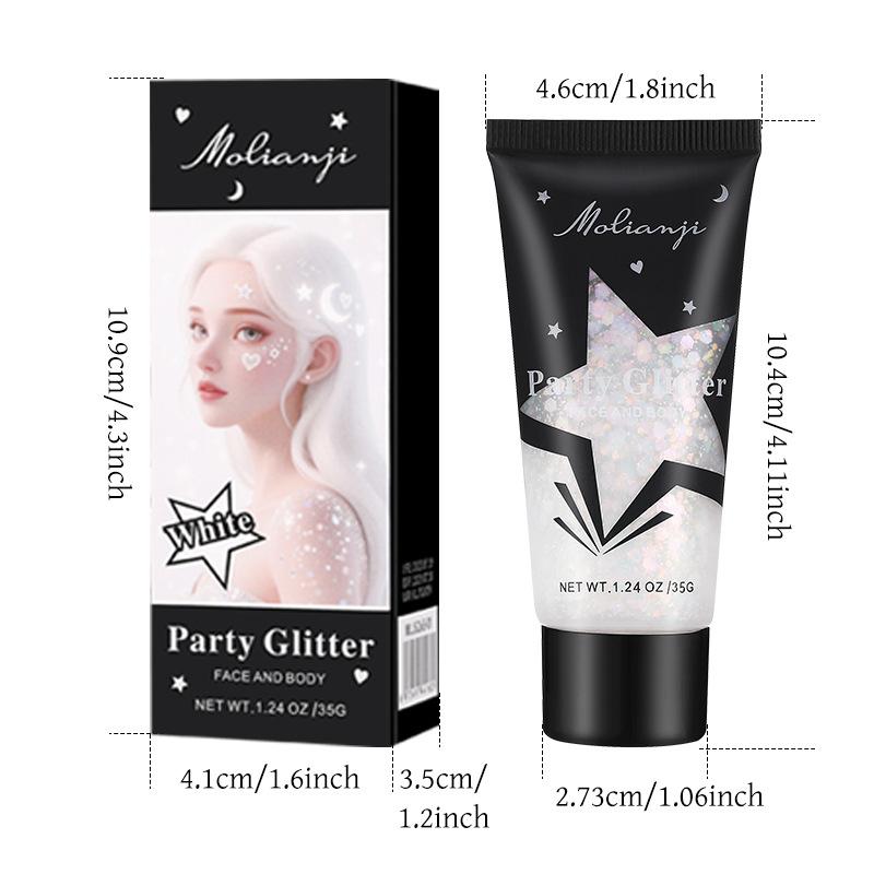 Ombre à paupières Gel Pailletée Nacrée - Maquillage Visage Scintillant pour Scène & Boîte de Nuit, Cosmétique Scintillant Pigmenté Longue Tenue
