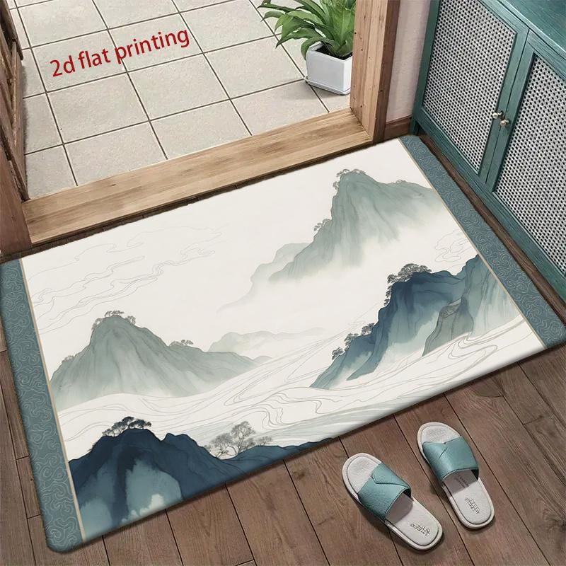 Mountain Ink Art Mat Living Room Decoration Home Sofa Non-Slip Carpet Study Bedroom Tatami Children'S Soft Floor Mat