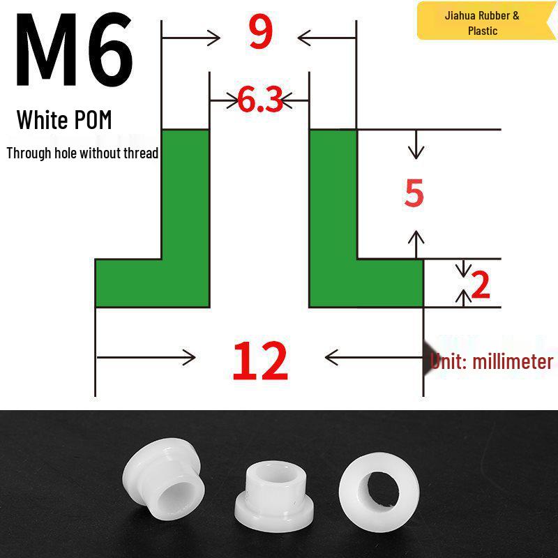 T-förmige Nylon-Dichtungsscheibe M3-M35 Gewinde Isolierabstandshalter