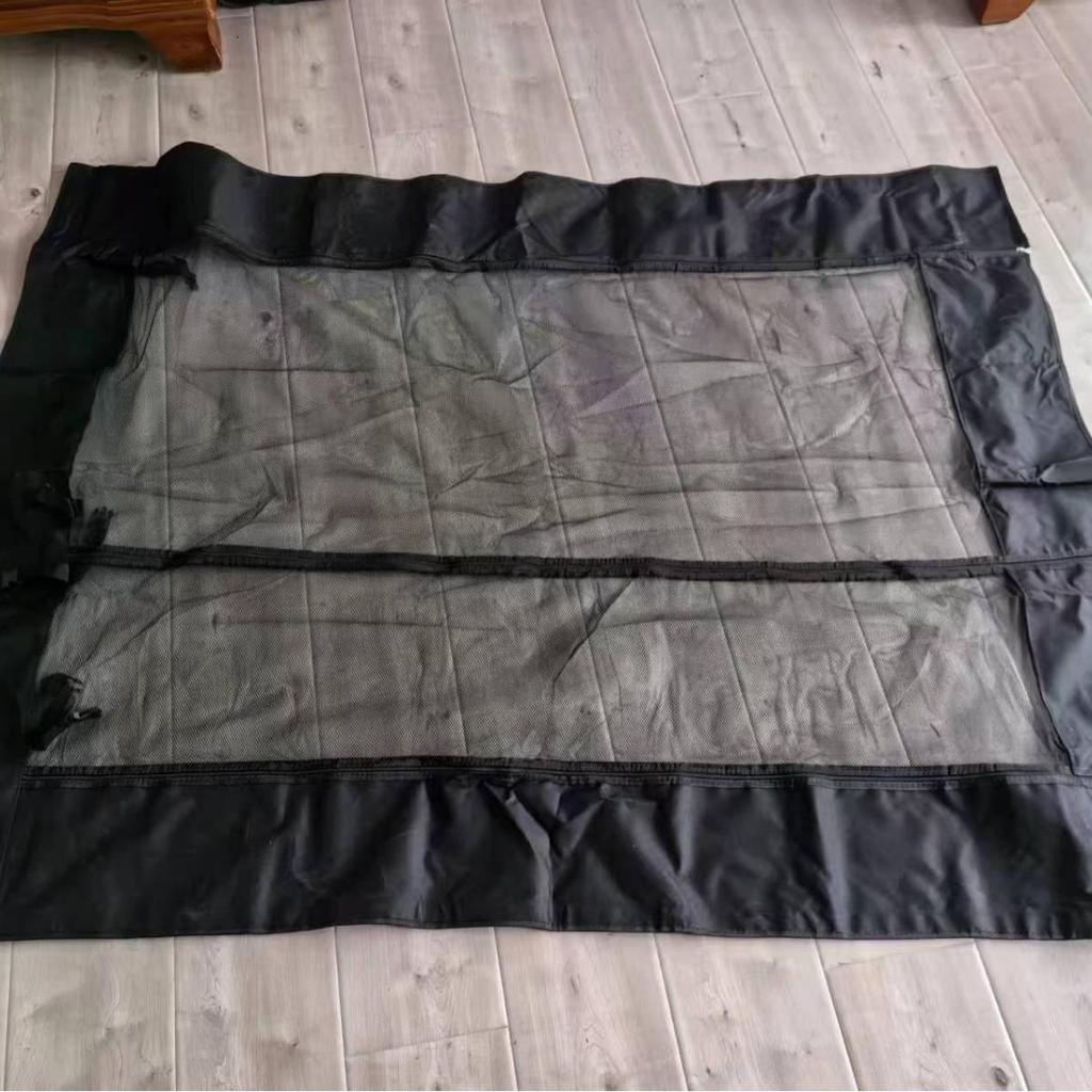 Breathable RV Door Curtain with Zipper – Mosquito Repellent Teslin Mesh, Strong Adhesive, 600D