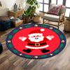 Happy Santa Claus Christmas Design Print Round Rug, Living Room, Bedroom, Playroom Carpet, Non Slip Floor Mat, Gift