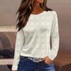 Moda Donna Top Casual a Maniche Lunghe con Scollo Rotondo e Spacco sull'Orlo con Stampa Floreale