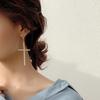 Zircon  Cross Earrings For Women Men Gothic Punk Hip Hop Jesus Crucifix Dangle Earring Christian Party Jewelry