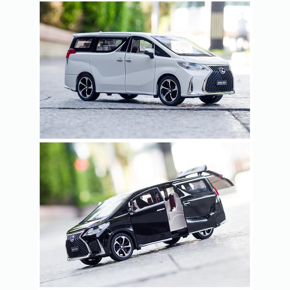1/24 Scale Lexus LM300 Alloy Model Car, Pull Back Metal Collectible Toy Car with Light and Sound Toy Vehicle Door Can Be Opened
