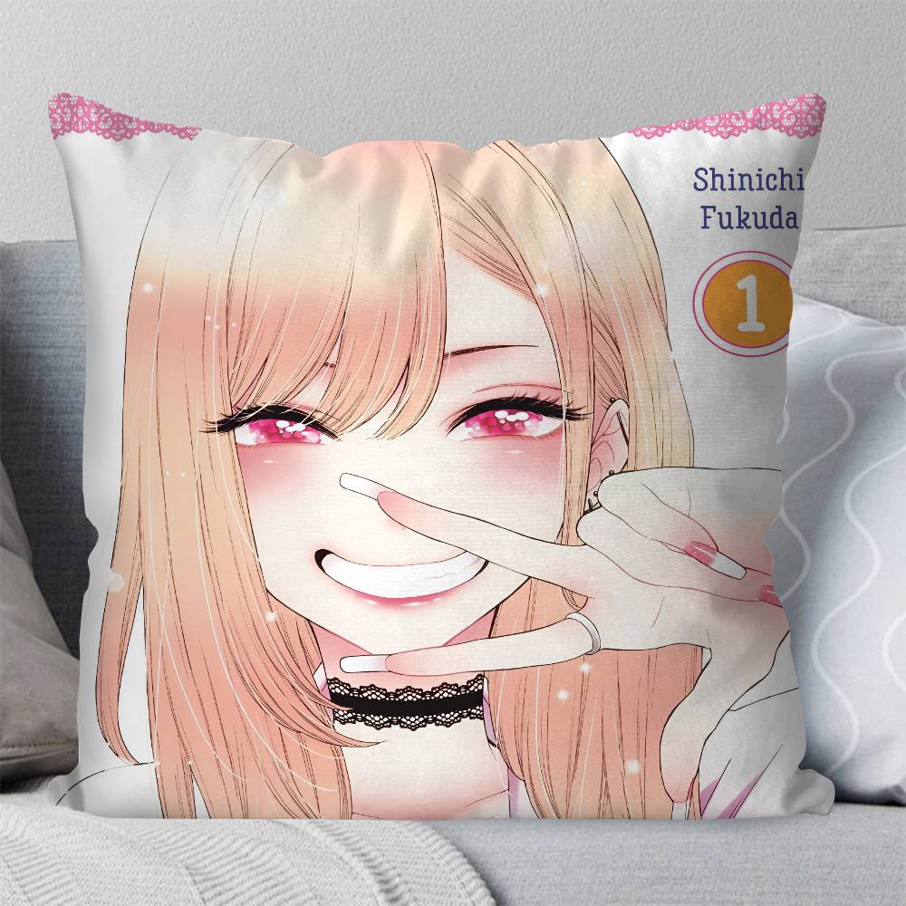 My Dress-Up Darling Anime Pillow Case Square Pillow Bedroom Sofa Leisure Comfort Cushion Car Living Room Home Decoration