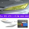 For BYD ATTO 3 EV Electric   DMI Car Headlight Protection Tint Film Smoke Black Transparent TPU Protective Light Sticker