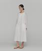 Amomento Sheer Shirring Hooded Blouse_White