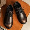 Men Luxury Designer Low Top Comfortable Lace Up Round Toe Casual Leather Ankle Work Shoes British Style Leather Shoes for Men