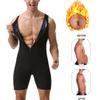 Mens Sauna Suit Shapewear Running Bodysuit Workout Zipper Sweat Shirt with Shorts Gym Fitness Leotard Exercise Jumpsuit Singlet Romper