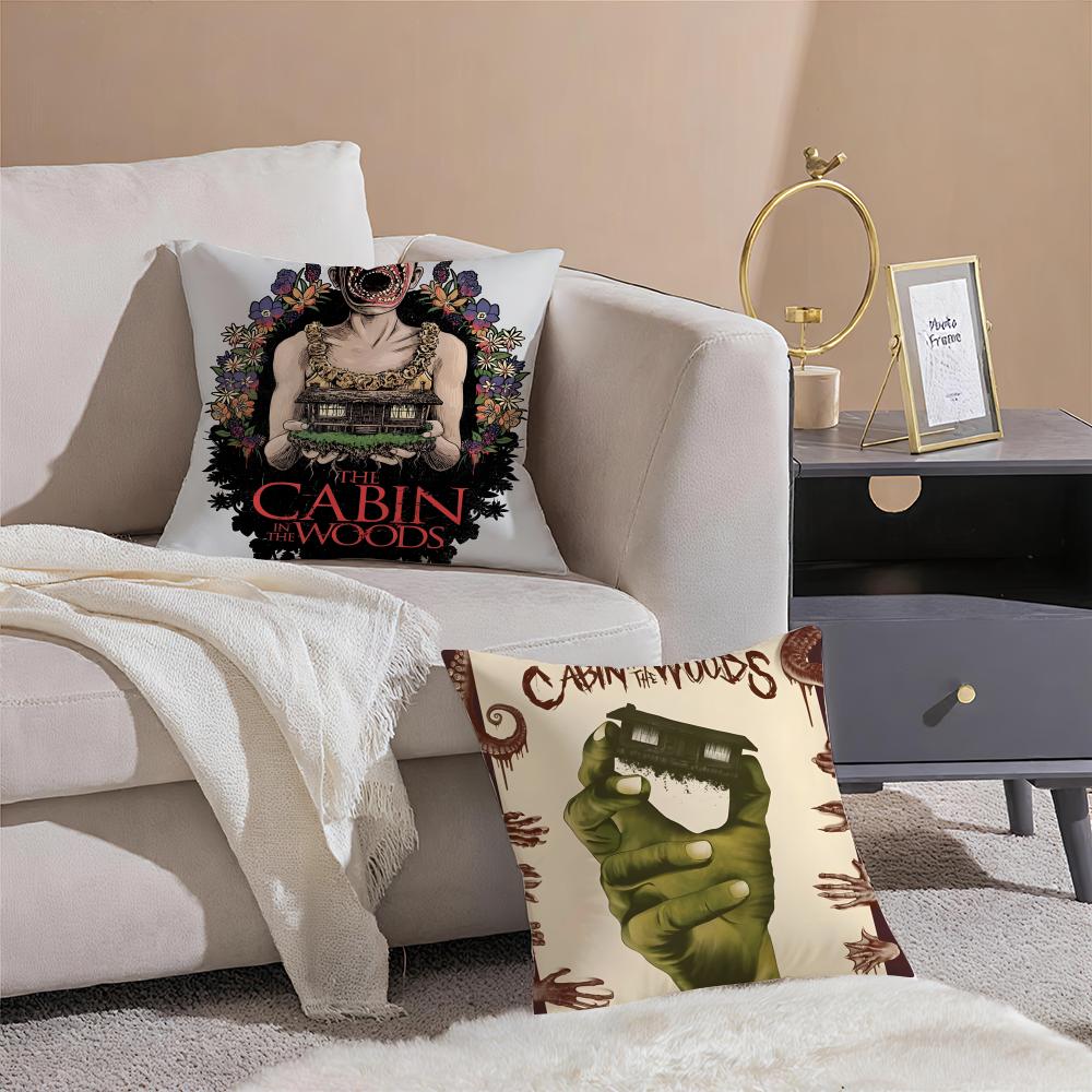 bloodcurdling TThe Cabin in the Woods Cushion Cover Throw Pillow Cover Hidden Button Durable Polyester Chair Cushion