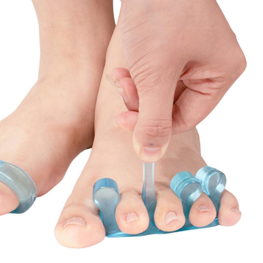 1Pair Three Hole Toe Separator Bunion Corrector Hallux Valgus Fixator Overlapping Toe Orthosis Toe Straightener Tool